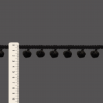 POM POM BALL PASSEMENTERIE 2,5cm BLACK 50m / PASAMANERÍA POMPÓN 2,5cm NEGRO 50m