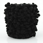 POM POM BALL PASSEMENTERIE 2,5cm BLACK 50m / PASAMANERÍA POMPÓN 2,5cm NEGRO 50m