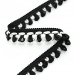 POM POM LADDER LACE 1,8cm CHAMPAGNE/BLACK 30m