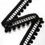 POM POM LADDER LACE 2,4cm BLACK 30m