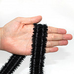 PUPPY PASSEMENTERIE 3,4cm BLACK/SILVER 20m