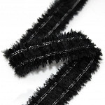 PUPPY PASSEMENTERIE 3,4cm BLACK/SILVER 20m