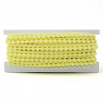 RENDA BICO POMPOM 1,2cm AMARELO BEBÊ / POM POM BALL LACE 1,2cm BABY YELLOW 10m / ENCAJE POMPÓN 1,2cm AMARILLO BEBÉ 10m