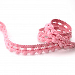 RENDA BICO POMPOM 1,2cm ROSA BEBÊ / POM POM BALL LACE 1,2cm BABY PINK 10m / ENCAJE POMPÓN 1,2cm ROSA BEBÉ 10m