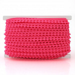 RENDA BICO POMPOM 1,2cm ROSA NEON / POM POM BALL LACE 1,2cm NEON PINK 30m / ENCAJE POMPÓN 1,2cm ROSA NEÓN 30m