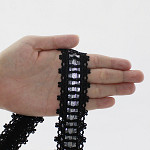 RIBBON LACE 3,7cm BLACK/SILVER 30m