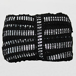 RIBBON LACE 3,7cm BLACK/SILVER 30m
