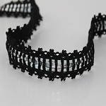 RIBBON LACE 3,7cm BLACK/SILVER 30m