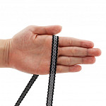 RIGID RIBBON ZIG ZAG STRIPED 1,3cm BLACK/GRAY/SILVER 50m / CINTA RÍGIDA ZIG ZAG RAYADA 1,3cm NEGRO/GRIS/PLATA 50m