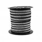 RIGID RIBBON ZIG ZAG STRIPED 1,3cm BLACK/GRAY/SILVER 50m / CINTA RÍGIDA ZIG ZAG RAYADA 1,3cm NEGRO/GRIS/PLATA 50m