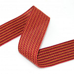 RIGID STRIPED RIBBON 2,5cm  WINE/WINE/MUSTARD 20m