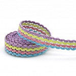 RUBY ZIG ZAG RIGID RIBBON 1,3cm BABY BLUE/BABY PINK/BABY YELLOW/LILAC/SILVER 50m