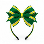 RUBY ZIG ZAG RIGID RIBBON 1,3cm GREEN/YELLOW/SILVER 50m