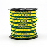 RUBY ZIG ZAG RIGID RIBBON 1,3cm GREEN/YELLOW/SILVER 50m
