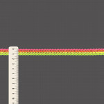 RUBY ZIG ZAG RIGID RIBBON 1,3cm NEON GREEN/NEON YELLOW/NEON ORANGE/NEON PINK/SILVER 50m