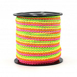RUBY ZIG ZAG RIGID RIBBON 1,3cm NEON GREEN/NEON YELLOW/NEON ORANGE/NEON PINK/SILVER 50m