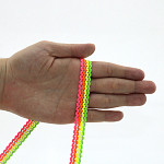 RUBY ZIG ZAG RIGID RIBBON 1,3cm NEON GREEN/NEON YELLOW/NEON ORANGE/NEON PINK/SILVER 50m