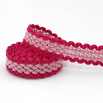RUBY ZIG ZAG RIGID RIBBON 1,3cm PINK/BABY PINK/SILVER 50m