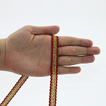 RUBY ZIG ZAG RIGID RIBBON 1,3cm RED/GOLD 50m