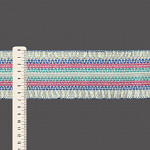 RUFFLE ELASTIC 6,9cm CHAMPAGNE/BLUE/PINK/POOL BLUE 25m