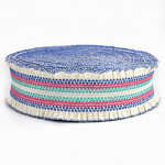 RUFFLE ELASTIC 6,9cm CHAMPAGNE/BLUE/PINK/POOL BLUE 25m