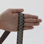 SAFARI ZIG ZAG RIGID RIBBON 2,1cm BROWN/PEACH/BLUE/YELLOW BABY 20m