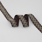 SAFARI ZIG ZAG RIGID RIBBON 2,1cm BROWN/PEACH/BLUE/YELLOW BABY 20m