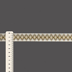 SAFARI ZIG ZAG RIGID RIBBON 2,1cm CHAMPAGNE/DARK SAND/MOSS GREEN/BEIGE 20m