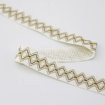 SAFARI ZIG ZAG RIGID RIBBON 2,1cm CHAMPAGNE/DARK SAND/MOSS GREEN/BEIGE 20m