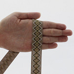 SAFARI ZIG ZAG RIGID RIBBON 2,1cm DARK SAND/CHAMPAGNE/MOSS GREEN/BEIGE 20m