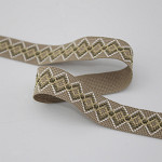 SAFARI ZIG ZAG RIGID RIBBON 2,1cm DARK SAND/CHAMPAGNE/MOSS GREEN/BEIGE 20m