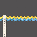 SCROLL GIMP DUET STRIPED ELASTIC 2,9cm BABY YELLOW/SKY BLUE 20m / ELÁSTICO ZIG ZAG DUET RAYADO 2,9cm AMARILLO BEBÉ/AZUL CIELO 20m