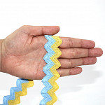 SCROLL GIMP DUET STRIPED ELASTIC 2,9cm BABY YELLOW/SKY BLUE 20m / ELÁSTICO ZIG ZAG DUET RAYADO 2,9cm AMARILLO BEBÉ/AZUL CIELO 20m