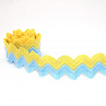 SCROLL GIMP DUET STRIPED ELASTIC 2,9cm BABY YELLOW/SKY BLUE 20m / ELÁSTICO ZIG ZAG DUET RAYADO 2,9cm AMARILLO BEBÉ/AZUL CIELO 20m