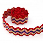 SCROLL GIMP STRIPED ELASTIC 1,8cm RED/BABY YELLOW/PINK/BLUE 20m / ELÁSTICO ZIG ZAG RAYADO 1,8cm ROJO/AMARILLO BEBÉ/ROSA/AZUL 20m