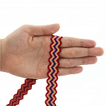 SCROLL GIMP STRIPED ELASTIC 1,8cm RED/BABY YELLOW/PINK/BLUE 20m / ELÁSTICO ZIG ZAG RAYADO 1,8cm ROJO/AMARILLO BEBÉ/ROSA/AZUL 20m