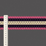 SCROLL GIMP STRIPED ELASTIC 6,3cm PINK/PURPLE/PEACH 25m / ELÁSTICO ZIG ZAG RAYADO 6,3cm ROSA/MORADO/MELOCOTÓN 25m