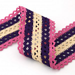 SCROLL GIMP STRIPED ELASTIC 6,3cm PINK/PURPLE/PEACH 25m / ELÁSTICO ZIG ZAG RAYADO 6,3cm ROSA/MORADO/MELOCOTÓN 25m