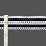 SCROLL GIMP STRIPED ELASTIC 6,3cm WHITE/BLACK 25m / ELÁSTICO ZIG ZAG RAYADO 6,3cm BLANCO/NEGRO 25m