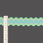 SCROOL GIMP ELASTIC 4cm GREEN/YELLOW BABY/LAVENDER 25m