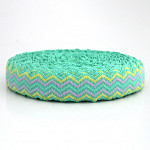 SCROOL GIMP ELASTIC 4cm GREEN/YELLOW BABY/LAVENDER 25m