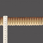 SCROOL GIMP STRIPED ELASTIC 3,8cm PEACH/BEIGE/MEDIUM BROWN 25m