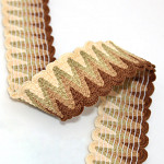 SCROOL GIMP STRIPED ELASTIC 3,8cm PEACH/BEIGE/MEDIUM BROWN 25m