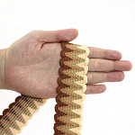 SCROOL GIMP STRIPED ELASTIC 3,8cm PEACH/BEIGE/MEDIUM BROWN 25m