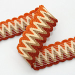 SCROOL GIMP STRIPED ELASTIC 3,8cm TILE/BEIGE/PEACH/SALMON 25m