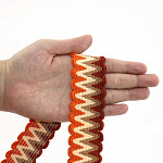 SCROOL GIMP STRIPED ELASTIC 3,8cm TILE/BEIGE/PEACH/SALMON 25m
