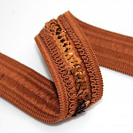 SEQUIN TEXTURED ELASTIC 3,8cm BROWN 10m / ELÁSTICO CON TEXTURA SATÉN 3,8cm MARRÓN 10m