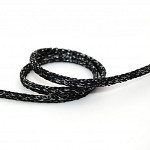 SHOELACE CORD 6,5mm BLACK/SILVER 50m