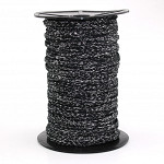 SHOELACE CORD 6,5mm BLACK/SILVER 50m