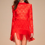 SMOOTH FINE FRINGE 13,8cm RED 10m